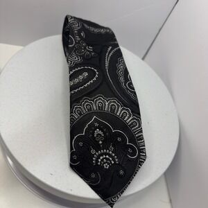 Tasso Elba Men's Black Paisley Woven‎ Necktie Classic Formal Dress Tie